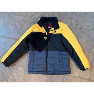 Gerry Boys L 14/16 Winter Jacket Coat Black Yellow Gray Twilight Insert + Beanie